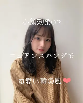 ロング カラー パーマ 前髪/ハイライト得意 安西駿一　【銀座】のヘアスタイル