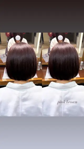 ミディアム カラー 艶カラー/ ストレート/くるみのヘアスタイル