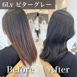 セミロング ブリーチなし✨艶髪 カラー𓃲YAGIのヘアスタイル