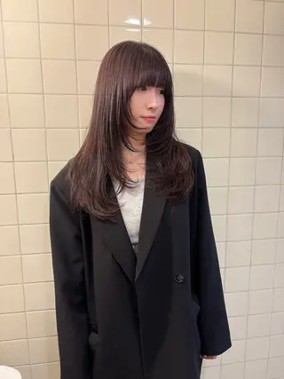 ロング カラー 韓国ボブ＆顔まわり レイヤー♡TOMOEのヘアスタイル