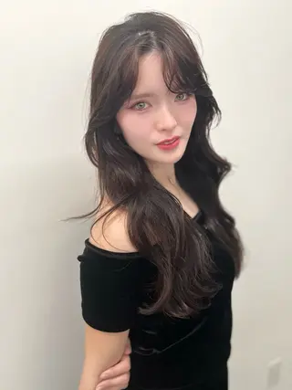 ロング カラー 韓国ハッシュカット/ 新宿/髪質改善/岡崎のヘアスタイル