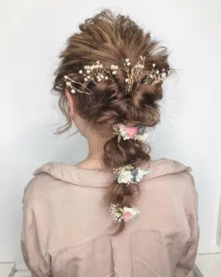 セミロング ヘアアレンジ カラー GiseL 博多 ジゼル　博多のヘアスタイル