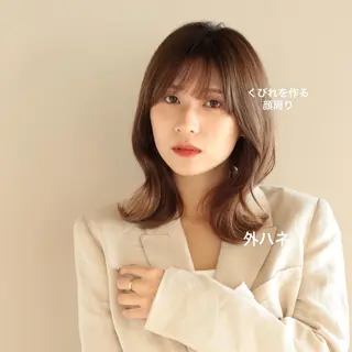 ミディアム カラー ヘアアレンジ 🍼顔周りカット/ レイヤー/小川華奈のヘアスタイル