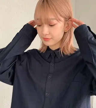 ミディアム カラー 💗暖色/ブリーチ/ レイヤー/横浜/メイのヘアスタイル