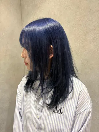 セミロング カラー yumemiレイヤー ✴︎ 透明感カラーのヘアスタイル