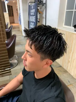 ショート メンズ フェードカット/メン ズパーマ/森巧真のヘアスタイル