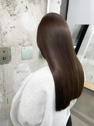 カラー パーマ ヘアアレンジ セミロング ヘアケア特化型サロン newi 梅田のヘアスタイル