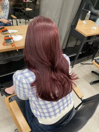 ロング 女性らしいモテヘア 韓国ヘアhikariのヘアスタイル