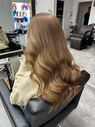 ロング カットカラー🩷 五島桜樫のヘアスタイル