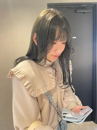 ロング カラー パーマ、ストパー モデル募集、ちはるのヘアスタイル