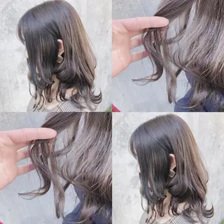 セミロング カラー ヘアアレンジ メンズ キッズ 💟Chloe原宿店 🩶ハイトーンのヘアスタイル