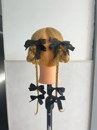 ロング カラー ヘアアレンジ ねいるとあいの店キュプレ橘通店所属・harua キュプレ/アイリストのマツエク・マツパデザイン