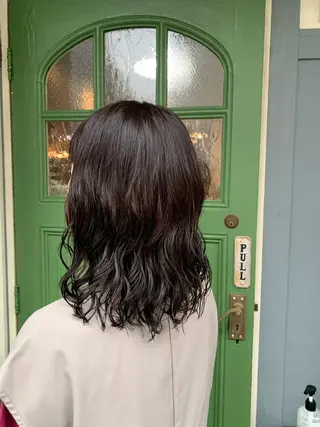 ミディアム パーマ 清水千優/パーマ/透 明感カラー/メンズのヘアスタイル