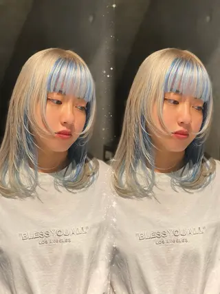 ミディアム カラー ヘアアレンジ mina 🌷のヘアスタイル