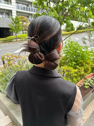 ロング ヘアアレンジ Iris by artina 武蔵小杉店【イリス バイ アルティナ】所属・🎼レイヤー/顔周り カット/nene♬のヘアスタイル