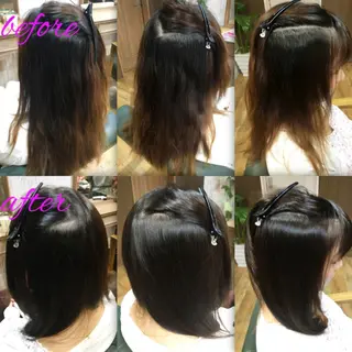 ミディアム パーマ ブリーチ縮毛矯正/ デサキ ショウヘイのヘアスタイル