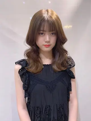 ミディアム カラー ヘアアレンジ As hair所属・柔らか垢抜けｶﾗｰと ｶｯﾄ🫧ASUKAのヘアスタイル