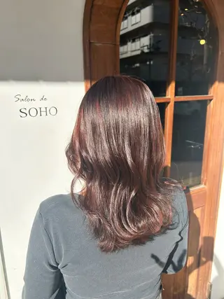 ミディアム カラー あずま みゆのヘアスタイル