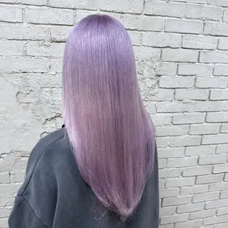 ロング カラー レイヤーブリーチ特化 ホワイト専門/岸のヘアスタイル