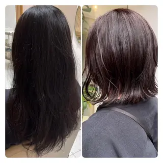 ミディアム カラー おくむら あやこのヘアスタイル