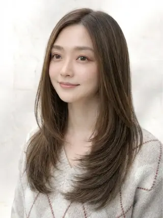 セミロング 縮毛矯正/髪質改善 飯田公祐のヘアスタイル