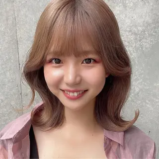 ミディアム カラー 顔周り特化/韓国ヘア /レイヤー/吉野幸大のヘアスタイル