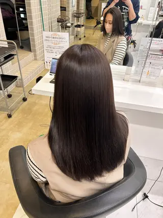 ロング カラー 🥯縮毛/レイヤー/ ベージュヘア🥯のヘアスタイル