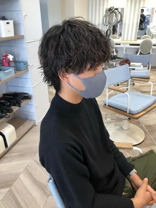 ミディアム パーマ メンズ パーマ/ハイトーン スパイキー/神田正紀のヘアスタイル