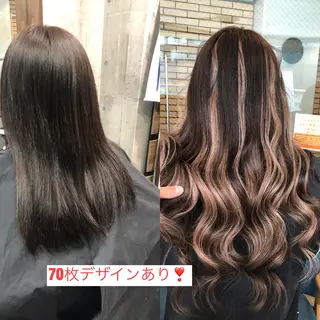 セミロング カラー ヘアアレンジ 下妻 カラーエクステ難波のヘアスタイル