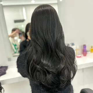 ロング カラー ブリーチなし透明感 ×縮毛矯正🤍ユウのヘアスタイル