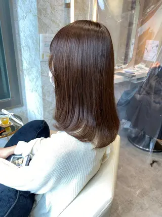 ミディアム カラー 店長/mao/ 前髪/顔周りカットのヘアスタイル