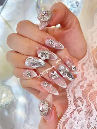 ネイル 23時まで❤︎韓国、 ワンホンネイルのネイルデザイン