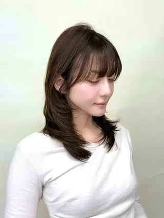 ミディアム SOYON 名駅2号店所属・髪質改善カラー🦋 レイヤー/ナカネのヘアスタイル