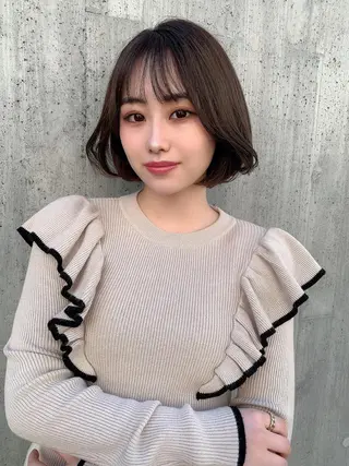 ショート カラー 透明感/オリーブ/ グレージュ/YUKAのヘアスタイル