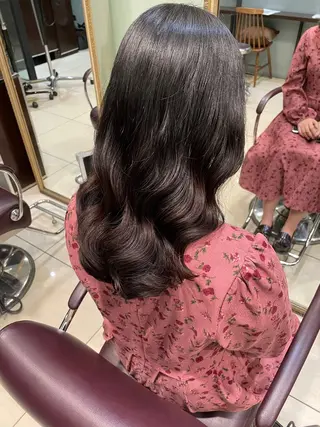 ミディアム 韓国風/コテ巻き風 パーマ/表参道/るいのヘアスタイル