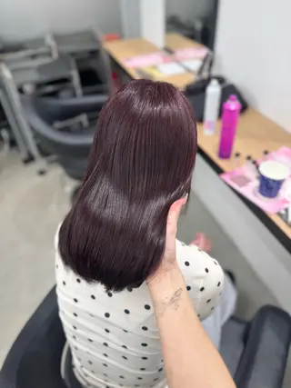 セミロング カラー ヘアアレンジ 🤍淡色ピンク&ラベ ンダーYUKI🤍のヘアスタイル