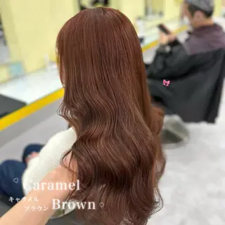 ロング カラー 韓国風艶髪🎀 暖色カラー🤍のヘアスタイル