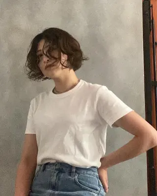 ショート パーマ F-card所属・shiga mariaのヘアスタイル