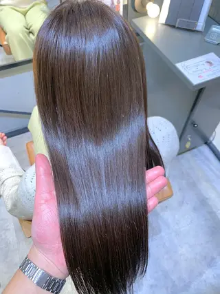 ロング 酸性ストレート/ブリ ーチなし/中村 匠のヘアスタイル