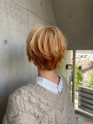 ショート カラー 髪質改善/縮毛矯正/ 透明感カラーYUMAのヘアスタイル