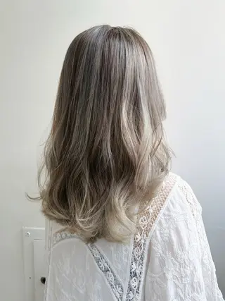 セミロング カラー 銀座透け感大人カラー 🌴フルカワのヘアスタイル