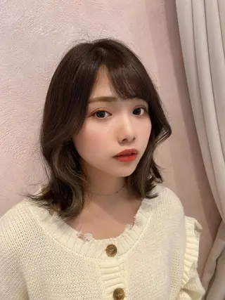 ミディアム Puamelia 名古屋所属・韓国風ヘア✻透明感 カラー✻yukaのヘアスタイル