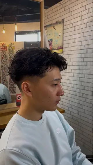 ショート パーマ メンズ 海外風メンズ🇺🇸 💈N.Yuto💈のヘアスタイル
