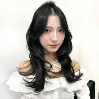 ロング yuuka 🖤韓国ヘア🖤のヘアスタイル