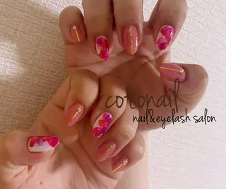 セミロング ネイル ツメトマツゲ .のネイルデザイン