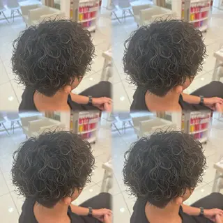 ミディアム パーマ メンズ 髪質改善/艶カラー/ メンズパーマ/鈴木のヘアスタイル