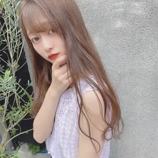 セミロング カラー ヘアアレンジ 外苑前NO.1艶髪 透明感カラーのヘアスタイル