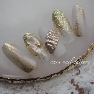 ショート カラー ネイル 赤羽　アウラ ネイルファクトリーのネイルデザイン