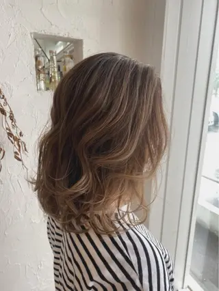 セミロング カラー パーマ ヘアアレンジ 美容室 ソンリエのヘアスタイル