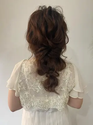 セミロング ヘアアレンジ ブリーチなしベージュ /ヘアセット/ミユのヘアスタイル